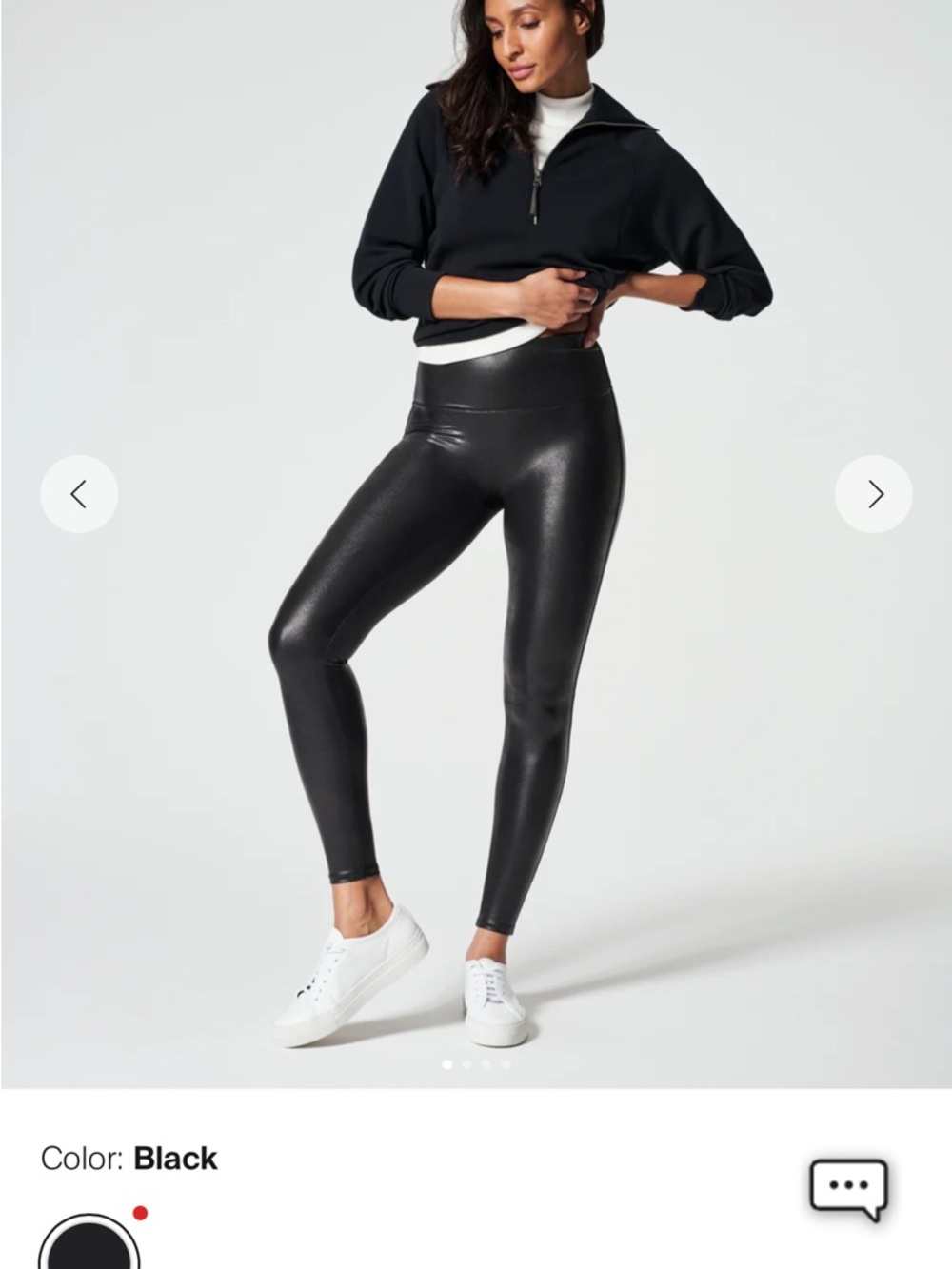 SPANX Black Shiny High-Waist Faux Leather Leggings